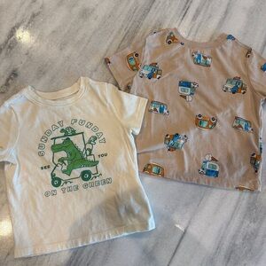 Toddler Boy 2T Old Navy Graphic Tee Bundle of 2 Golf Cart & Ice Cream Truck